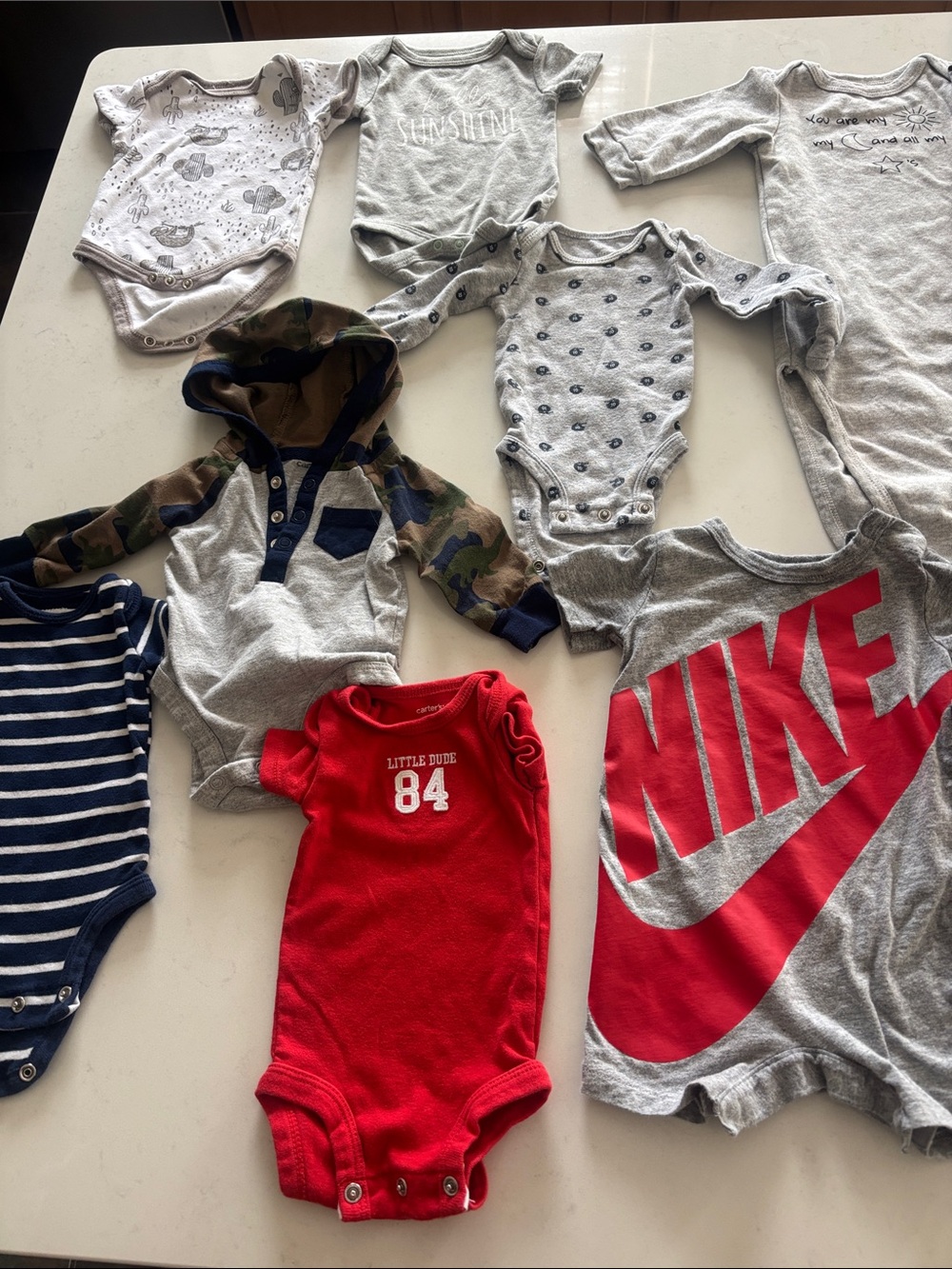 Nike Baby  Romper – PLUS 14 pieces newborn bundle and Love to DreamSwaddle